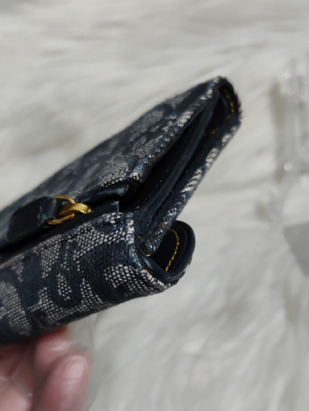 Christian Dior Navy Monogram Canvas Saddle Wallet W/Card - Picture 5 of 16